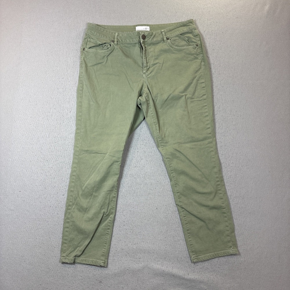 Ann Taylor LOFT Slim Pockets Skinny Crop Pants Jeans Sz 14 Green